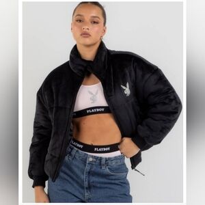 PLAYBOY Velour Puffer Jacket, NWT